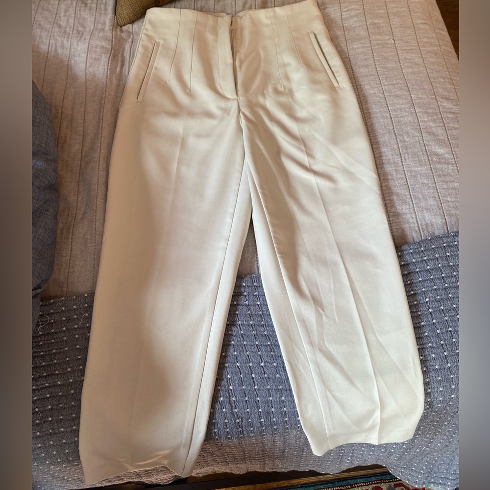 Zara high rise straight leg trouser